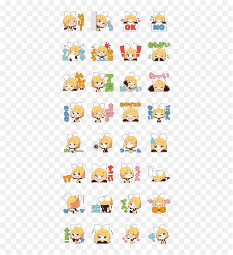 Kagamine Rin Stickers Kagamine Rin Line Stickers Hd Png Download Vhv