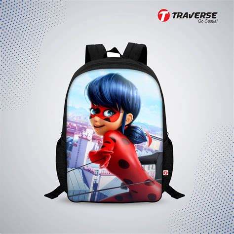 Miraculous Ladybug Girls Backpack Red Ladybug School Bag 16 Inch