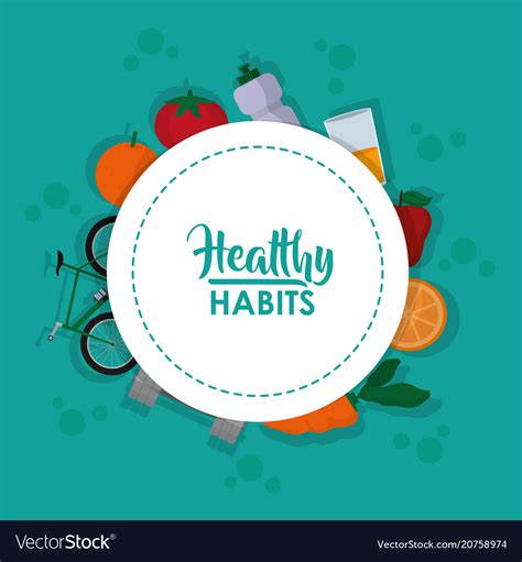 Healthy Habits Lifestyle Royalty Free Vector Image