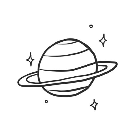 Saturn hand drawn line art illustration 11381713 PNG