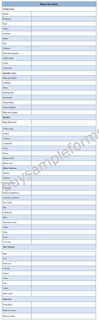 Property Inventory Forms Templates Hot Sex Picture