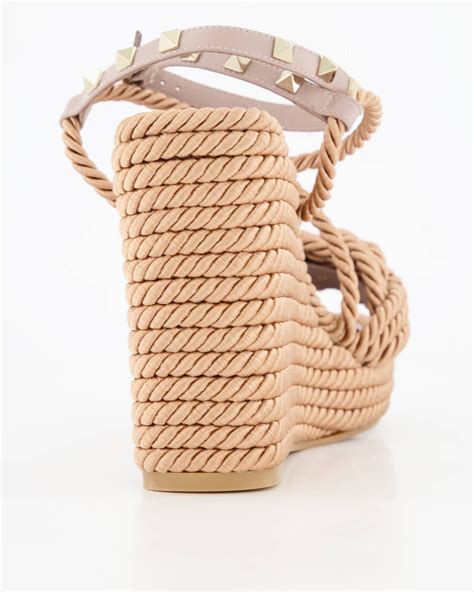 Valentino Garavani Damen Sandaletten Wedge Espadrillas Rockstud Torchon