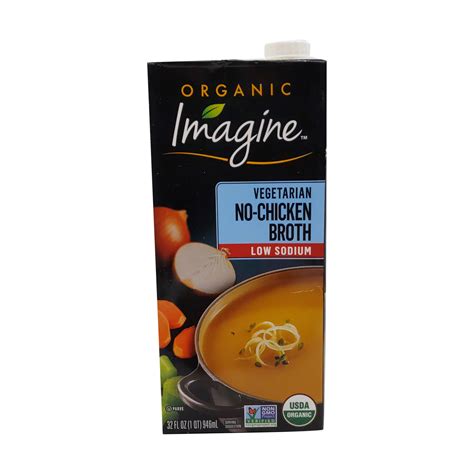 IMAGINE FOODS Organic Low Sodium Vegetarian No Chicken Broth 32 Fl Oz