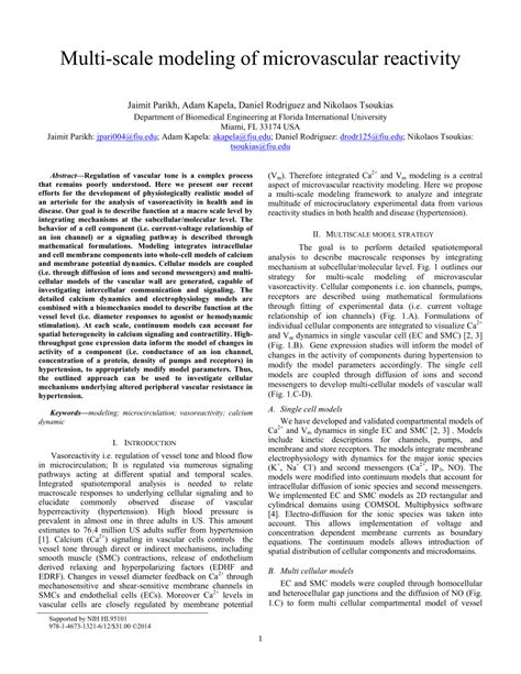 PDF Multi Scale Modeling Of Microvascular Reactivity