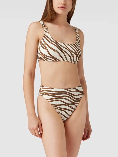 Michael Michael Kors Bikini Oberteil Mit Allover Logo Offwhite Online