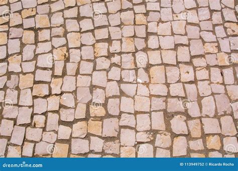 Traditional Portuguese Stone Sidewalk Stock Photo Image Of Pattern