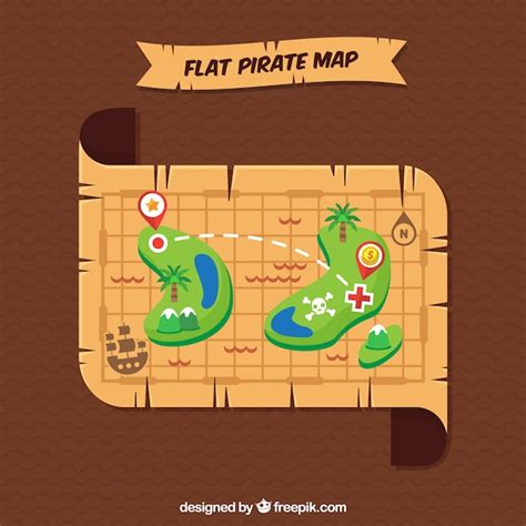 Free Vector | Colorful pirate map background