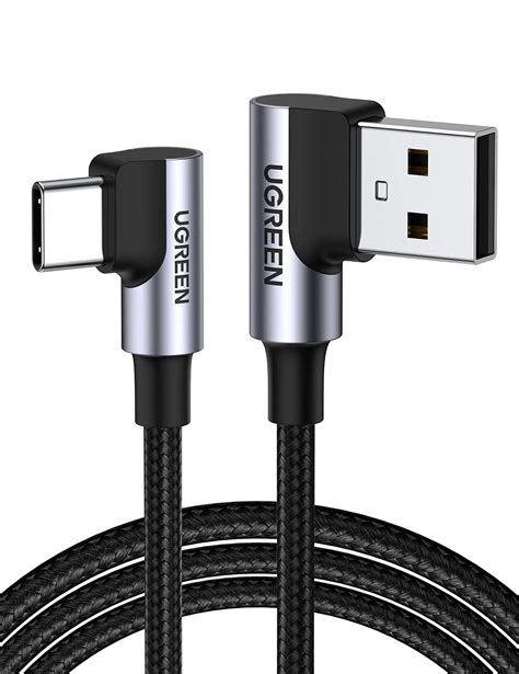 Ugreen Usb C 90 Degree Cable 3a Right Angle Type C Quick Charge Lead Fast Charge Cord Compatible