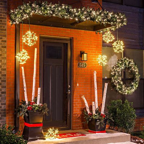 Christmas Décor For Front Porches Porch Christmas Lights Diy Front