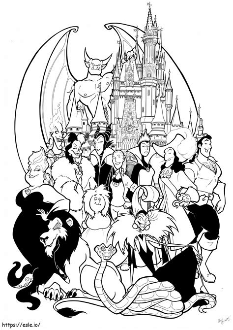 Todos Los Villanos De Disney 724X1024 Para Colorear