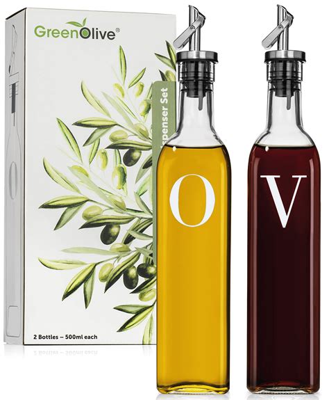 Buy Professional Glass Oil And Vinegar Dispenser Set Olive Oil Bottle