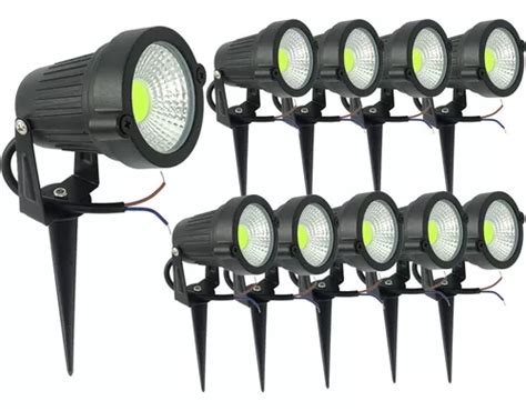 Kit Espeto Luminaria De Jardim Cob Led W Cor Da Luz Verde