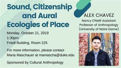 Join Us For A Talk By Alex Chavez Univ Of Notre Dame Sound