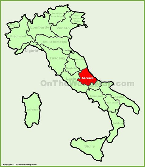 Abruzzo Location On The Italy Map