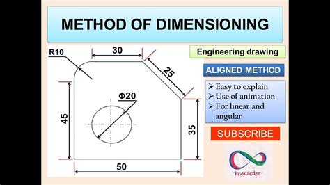 Method Of Dimensioning Aligned Method Ii Engineering Drawing Ii Youtube