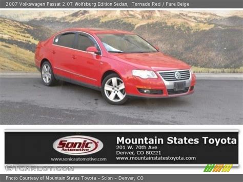 Tornado Red 2007 Volkswagen Passat 2 0t Wolfsburg Edition Sedan Pure Beige Interior