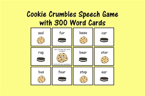 Cookie Crumbles Speech Game Speech Therapy Ideas