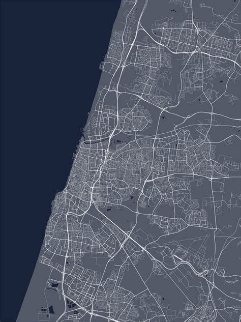 Map Of The City Of Tel Aviv Yafotel Aviv Jaffa Israel Stock