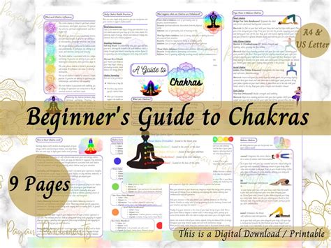 Beginners Guide To Chakras Chakra Cheat Sheets Printable Etsy