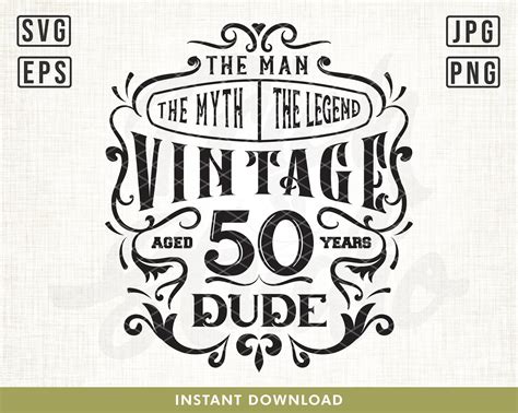 Vintage Dude Svg 50th Birthday Svg Vintage 1972 Svg Limited Etsy