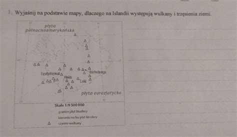 Wyjaśnij na podstawie mapy dlaczego na Islandii występują wulkany i