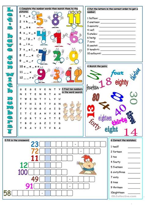 Let S Have Fun With Numbers Worksheet Free Esl Printable Worksheets