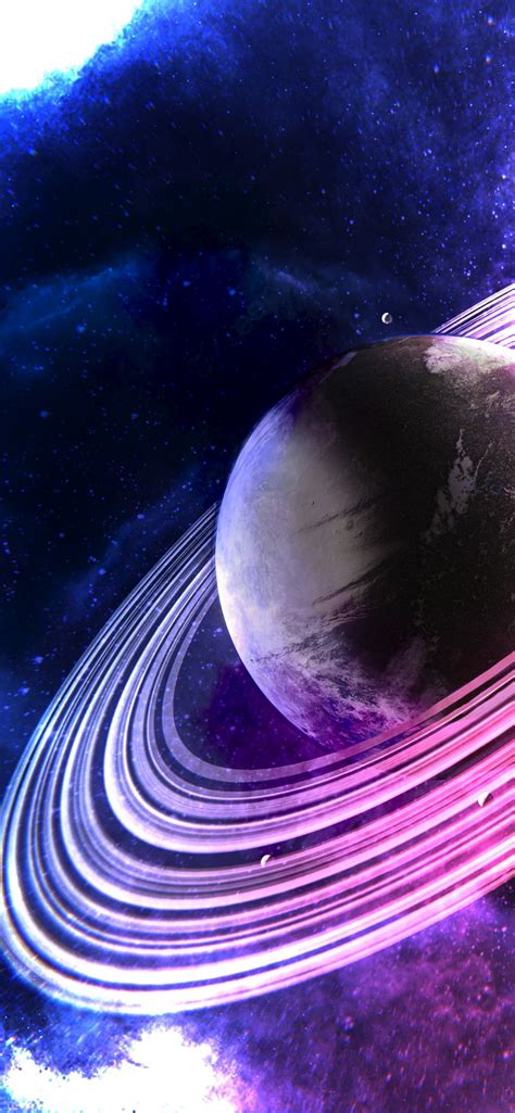 Saturn Wallpaper 4K, Rings of , Surreal, Pink rings