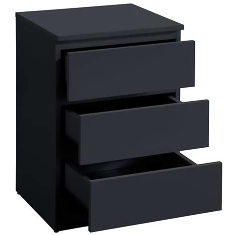 Oslo Drawer Black Bedside Table Wilko