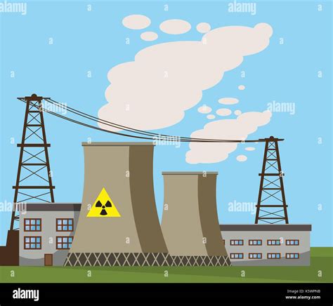 La Planta De Energ A Nuclear El Icono De Estilo De Dibujos Animados