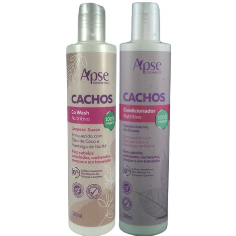 Kit Apse Cachos Co Wash Nutritivo 300ml E Condicionador Vegano