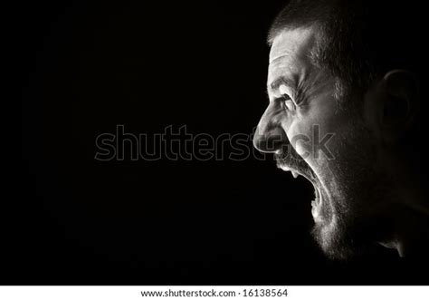 Man Screaming Side Face Isolated On Stock Photo Edit Now 16138564