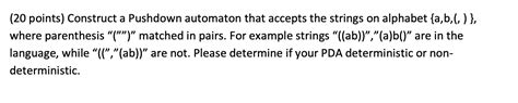 Solved Points Construct A Pushdown Automaton That Chegg