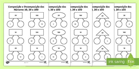 Atividades De Matemática Até 100 Composição E Decomposição