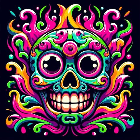 Premium Vector | Colorful skull vector illustration