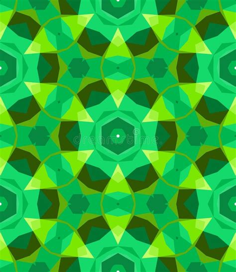 Multicolor Geometric Pattern In Bright Green Stock Vector