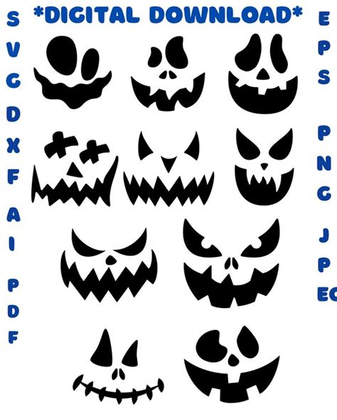 Jack O Lantern Svg Bundle Pumpkin Face Bundle Pumpkin Svg - Etsy