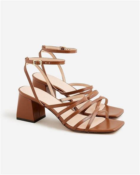 J Crew Layne Strappy Sandal Heels In Pink Lyst