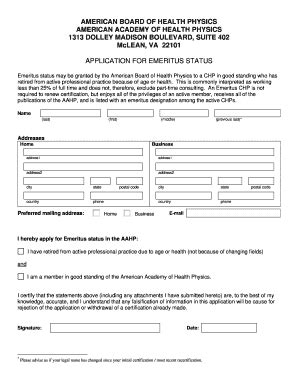 Fillable Online Emeritus Application 2011 Doc Volume XXVI Number 4