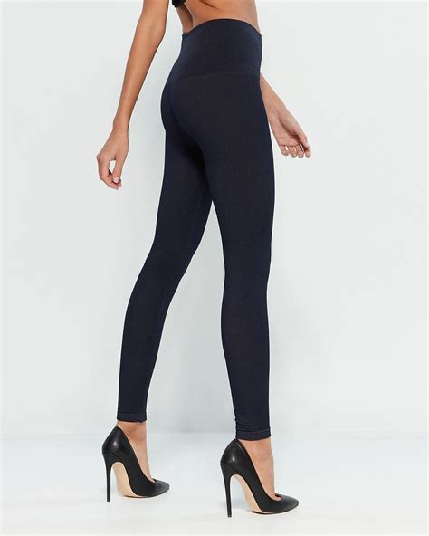 Spanx Denim Shaping Leggings In Dark Indigo Blue Lyst