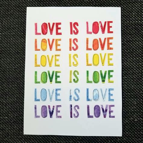 Love Is Love Art Lbgtq Art Pride Art Rainbow Printable Etsy