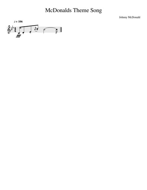 McDonald's Theme Song Sheet music for Piano (Solo) | Musescore.com