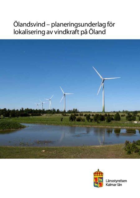 Ölandsvind planeringsunderlag för lokalisering av vindkraft på Öland