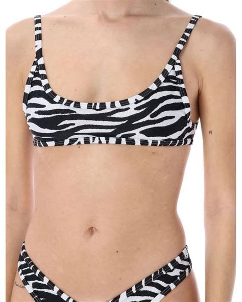 The Attico Bikini Zebra In White Lyst