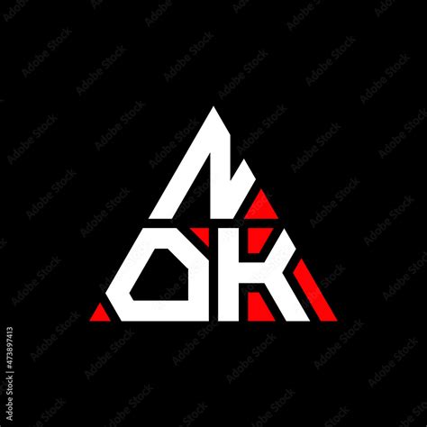 NOK triangle letter logo design with triangle shape. NOK triangle logo ...