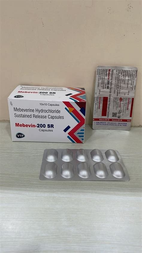 Mebeverine Hydrochloride 200mg Sr Capsules 10x10 Alu Alu At Rs 1950