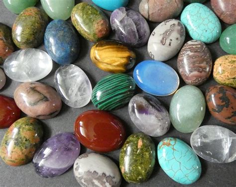 5 PACK 18x13mm Mixed Lot Gemstone Cabochons Oval Cabochon Polished