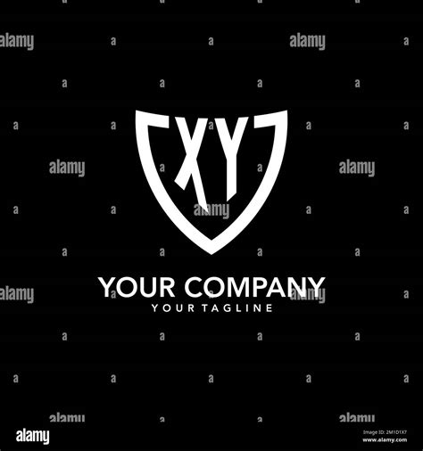 XY Monogram Initial Logo With Clean Modern Shield Icon Design