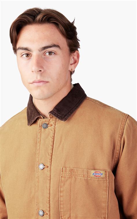 Dickies Duck Canvas Chore Coat Stone Washed Brown Duck Cultizm