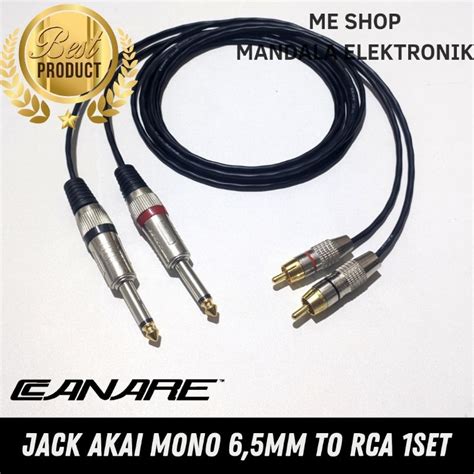 Jual Kabel Audio Jack Akai Mono 6 5mm To Rca Male Kabel Mixer Shopee