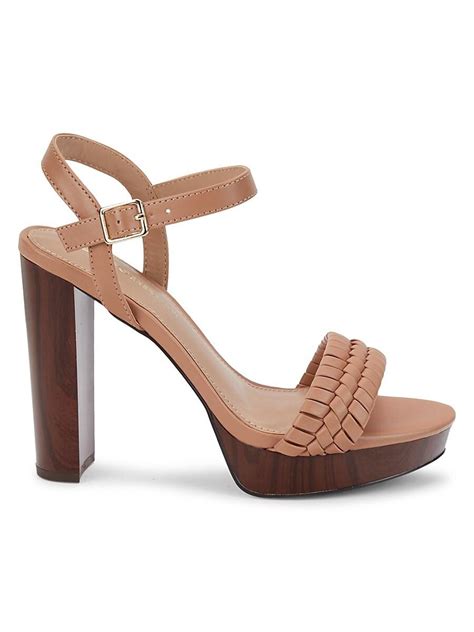 Bcbgeneration Oberla Stack Heel Platform Sandals In Natural Lyst